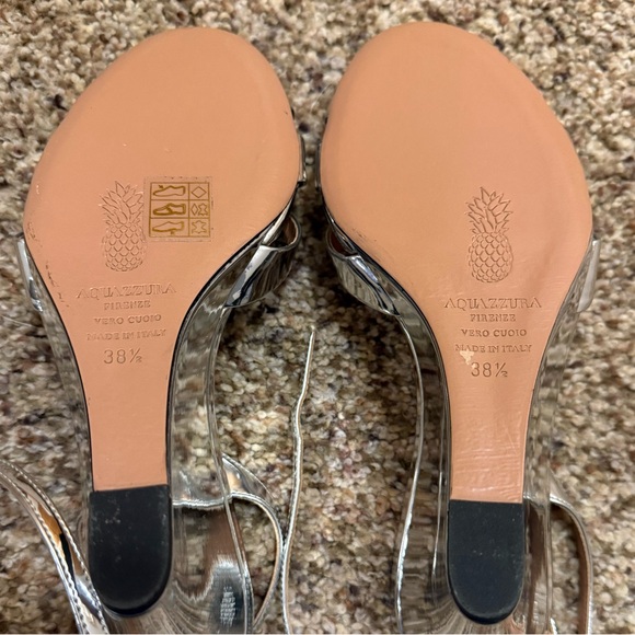 Aquazzura Tati Wedges Silver Size 38.5 - Picture 5 of 5